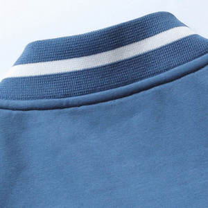 Veste d'hiver OEM à col montant classique bleu Varsity Letterman Baseball College avec bande en cuir blanc Veste chauffante pour l'hiver - Product Image 5