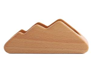 Porte-cartes de visite 1 pièce Organisateur en bois en forme de montagne Présentoir de cartes en bois - Product Image 1