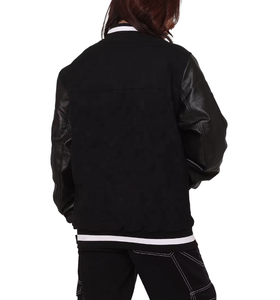 Veste universitaire en laine de haute qualité, décontractée, nouveau design, épaule tombante, lettre brodée, veste universitaire grande taille - Product Image 2