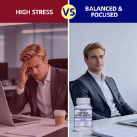 Capsules de Soutien au Cortisol à l'Ashwagandha – Complément pour la Gestion du Stress, Équilibre de l'Humeur, Formule Adaptogène – Service OEM