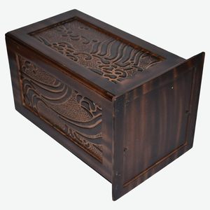 Urnes en bois faites à la main pour cendres humaines Urnes funéraires en bois pour adultes (11x6x6 pouces Design antique) - Product Image 5