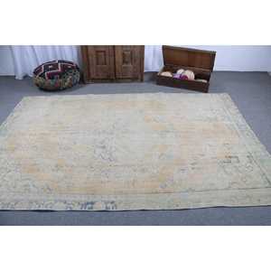 พรมวินเทจขนาด 5.8x8.8 ฟุต พรมตุรกีขนาดใหญ่ พรมลายขาวแบบนามธรรม - Product Image 3