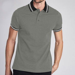 Chemise d'été en toile écologique solide pour hommes, manches courtes, polyester/coton, décontractée - Product Image 1