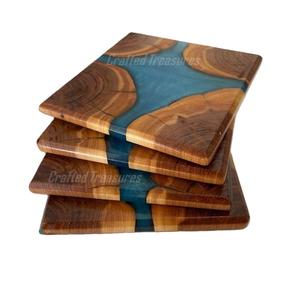 Posavasos de madera y resina hechos a mano de alta calidad, taza de té de estilo clásico, popular y asequible, embalado en cartón - Product Image 6