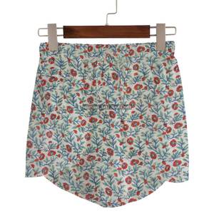 Shorts en coton doux pour femmes, imprimés à la main, vêtements courts, pyjama respirant, coton indien imprimé à la main - Product Image 3