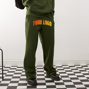 Pantalones de hombre de algodón 100% de alta calidad, pantalones de chándal de gran tamaño de color sólido para hombre, forro polar de algodón pesado 500GSM, Jogger para hombre lavado personalizado - Product Image 1