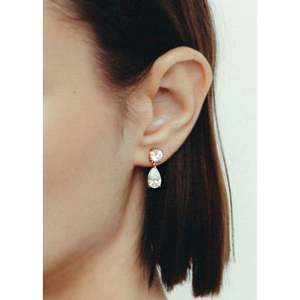Frankie Round & Pear 4ctw Diamond <b>Earrings</b> Elegant and Luxurious Product Category - Product Image 2