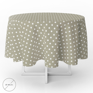 Coperta rotonda antimacchia O/ 140 cm. Top beige - Product Image 1