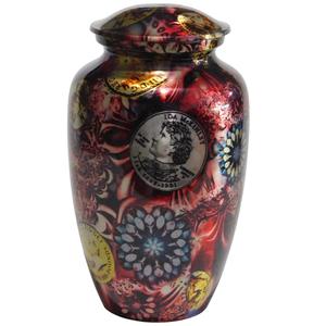 Classic Top <b>Adult</b> Aluminium Cremation Urns Modern Style Metal Funeral Urns With <b>Sticker</b> Finished For Human Ashes - Product Image 2