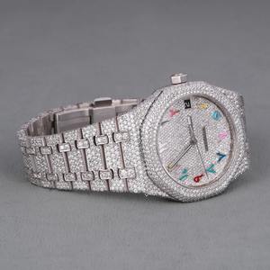 Reloj de Pulsera para Hombre, Totalmente Cubierto de Diamantes Moissanite VVS, Fabricado en Acero Inoxidable de Lujo, Estilo Hip Hop, Personalizado - Product Image 5