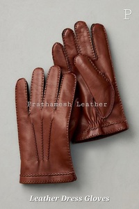 Gants en cuir quantité minimale de commande bas Gants habillés de style confortable de qualité supérieure pour hommes Gants de conduite souples en plein air parfaits pour un usage quotidien - Product Image 4