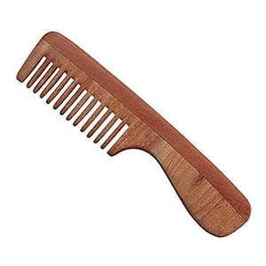 Peigne en bois de Neem pour la croissance des cheveux, naturel, antistatique, pour coiffage, cheveux humides ou secs, bouclés, épais, ondulés, usage domestique ou professionnel, emballé en boîte, poli, IBS - Product Image 3