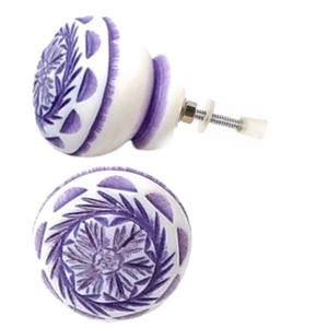 Tiradores de puerta de cajón de resina con flores grabadas modernas, tirador artesanal para cocina, dormitorio, baño, armario, sala de estar - Product Image 2