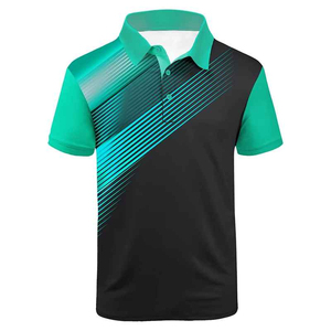 Polo de talla grande para hombre, Camiseta de punto a rayas de algodón liso de manga corta con logotipo personalizado Oem - Product Image 3
