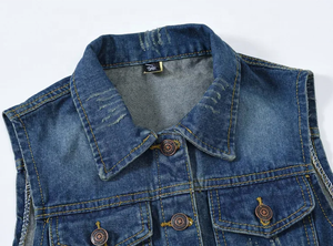 Chaleco vaquero corto para mujer 2024 Primavera Verano nuevo chaleco Chaqueta de algodón sin mangas abrigo suelto Tops femeninos para mujer - Product Image 3