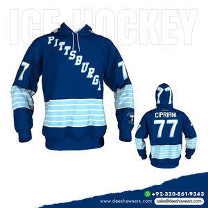 Jersey de hockey sobre hielo para hombre, sudadera de lana, entrenamiento de invierno, ropa deportiva con capucha para jugadores y fanáticos, estilo de conjunto - Product Image 3