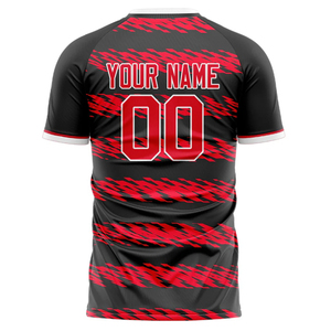 Maillot de football rétro rouge et noir personnalisé de haute qualité, dernier design, polyester, sublimation, vêtements de sport, été, séchage rapide, léger - Product Image 5