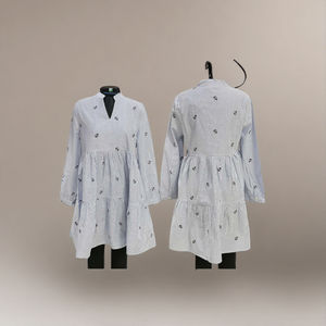 Elegante Kurti de Algodón Vintage con Hermosos Bordados y Estampado Tradicional, Cómodo y con Cinturón Vintage - Product Image 4