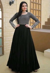 งานปาร์ตี้วันเกิดผ้าจอร์เจียเทียมแบบพิเศษลวดลายเก๋ๆสีสันสดใสเส้นไหมหลายเส้นและลำดับงาน salwar kameez - Product Image 4