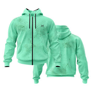 Sweat à capuche oversize pour homme en polyester/coton respirant avec fermeture éclair, style streetwear personnalisé, camouflage, de haute qualité, séchage rapide - Product Image 4