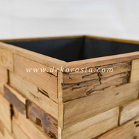 Ensemble de jardinières en bois poreux pour la décoration de la maison, du jardin et de l'hôtel, design vintage créatif, écologique, couleur personnalisée, revêtement époxy