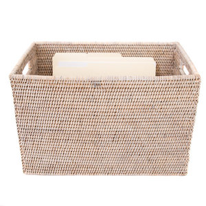 Handwoven Rattan <b>Storage</b> <b>Basket</b> for Home Organization Natural Decorative Bin for <b>Shelves</b> or Closet - Product Image 2