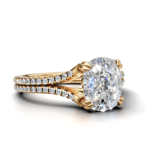 Bague de fiançailles en diamant de laboratoire certifié IGI, taille coussin, à double sangle, plaqué rhodium or 18 carats, pavé de diamants, cadeau - Product Image 4