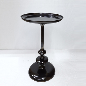 Table d'appoint design de forme ronde plaquée noire canapé en métal en aluminium bureau d'appoint Table d'appoint nordique moderne - Product Image 1