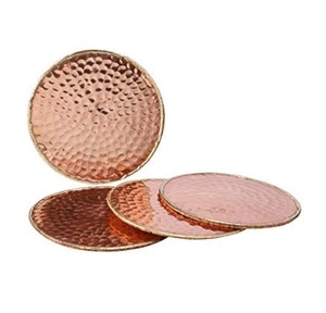 Sous-verre en cuivre 100% naturel, fabricant de haute qualité, sous-verre de table en cuivre pur, design marteaux, vaisselle de table pour la maison et l'hôtel - Product Image 5