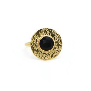 Bague ronde réglable en onyx noir faite à la main la plus vendue bijoux en pierres précieuses réglables pour un usage quotidien et des cadeaux d'Inde - Product Image 2