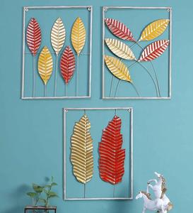 Ginkgo Leaf Design 3d Art mural en métal pour décoration de fond de canapé de salon Cadre d'art mural suspendu - Product Image 5