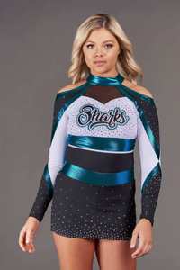 Adorable disfraz de animadora, uniforme de equipo brillante para niñas, ideal para eventos escolares, mítines Pep y competiciones de baile - Product Image 4