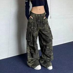 Pantalons Printemps Eté Streetwear Camouflage Poches Taille Naturelle Pantalons Décontractés Pleine Longueur Pour Femmes - Product Image 3