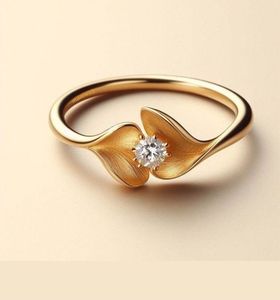 Bague tendance pour femme en or 18 carats avec diamant de laboratoire 2 carats certifié IGI – Idéale pour les soirées, mariages et événements - Product Image 1