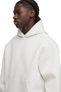 Light Heather Grey 100% algodón Heavyweight Fleece transpirable invierno cremallera sudaderas con capucha hombres Oversized Fit Streetwear OEM - Product Image 3