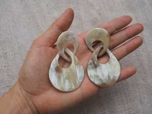 Luxury Eco-Friendly Modern Horn Dangle Earrings Polished Handmade Artisan Jewelry <b>Gift</b> <b>for</b> <b>Her</b> - Product Image 1