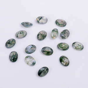 Agate Mousse Naturelle Pierres Précieuses en Vrac Vert Ovale Coupe Brillante Haute Qualité 0.23 Carat pour la Fabrication de Bijoux Taille Calibrée 5.0x3.0mm - Product Image 4