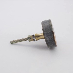 Tiradores y perillas de puerta de mármol y cobre de latón de diseño moderno perillas de latón de mármol de diseño antiguo de piedra blanca y negra - Product Image 3