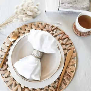 Recién llegado, manteles individuales de jacinto de agua, variedad de tamaños, placas de cargador tejidas a mano personalizadas, decoraciones de mesa de artesanos de Vietnam - Product Image 2