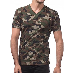 2023 T-shirt à manches courtes en coton à col en V pour hommes, motif solide d'été à la mode hautement personnalisé - Product Image 4