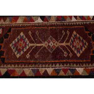 Tapis turc vintage, tapis Herki 2,9x13,3 pieds, tapis en laine persan rouge - Product Image 5