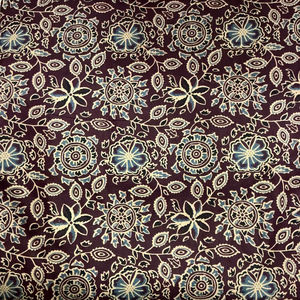 Organic Breathable Block Print Cotton Fabric Soft Indian Floral Cambric Girls Boys Apparel Quilting Home Projects Curtains Bags - Product Image 2