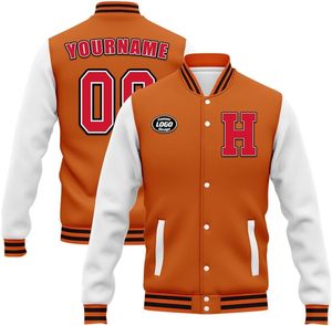 Veste universitaire personnalisée de qualité supérieure pour athlètes Style sportif avec col montant Logo de l'équipe brodé comprenant un numéro de nom sublimé - Product Image 1