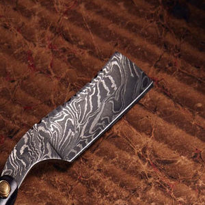 Herramienta de corte de pelo DIY personalizable para hombres, hecha a mano, acero de Damasco, peluquero clásico, hoja única, producto de cuerno OEM - Product Image 4