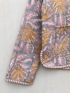 Chaquetas acolchadas florales hechas a mano, chaqueta de algodón con estampado floral estilo bohemio para otoño e invierno, abrigo estilo streetwear, chaqueta acolchada reversible estilo boho. - Product Image 2