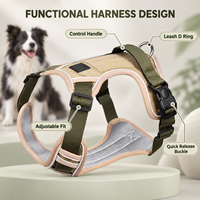 Harnais réfléchissant pour chien, anti-traction, réglable, avec poignée, haute visibilité, pour la sécurité des promenades, pour chiens de taille moyenne à grande
