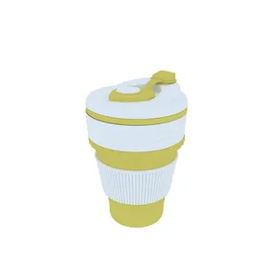 실리콘 접을 수있는 여행 컵 상자 패키지 물 커피 어린이를위한 캠핑 접을 수있는 마시는 컵 성인 접이식 실리콘 컵