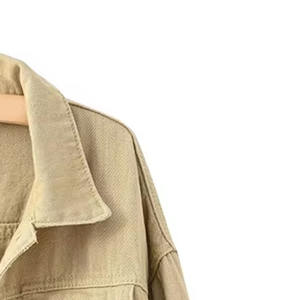 Veste en jean pour hommes confortable de couleur unie 100% coton vêtements décontractés pour l'hiver Streetwear avec logo avant et poches - Product Image 4