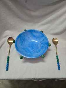 Support de bol de service en résine pour bol de service au design moderne avec support en métal et design à vendre produit - Product Image 4