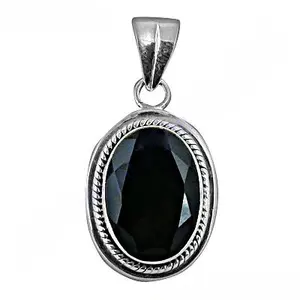 Oro Rosa Hecho a Mano # Colgante Ovalado de Plata 925 con Ónice Negro para Mujer - Estilo Religioso - Product Image 1
